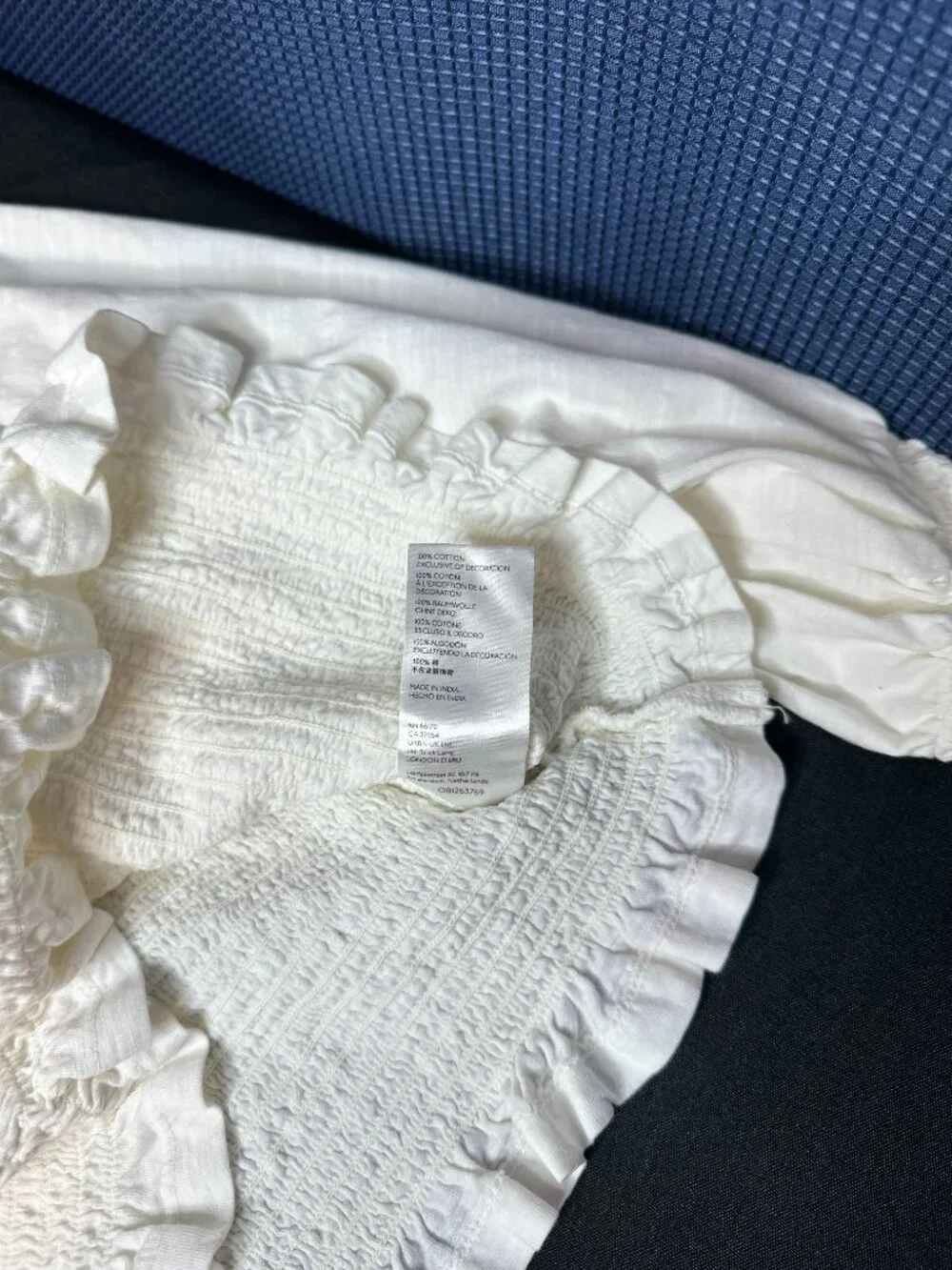 Anthropologie Pilcro Smocked Puff Sleeve Ivory Top MEDIUM Boho Hippie Cottage
